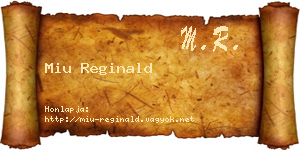 Miu Reginald névjegykártya